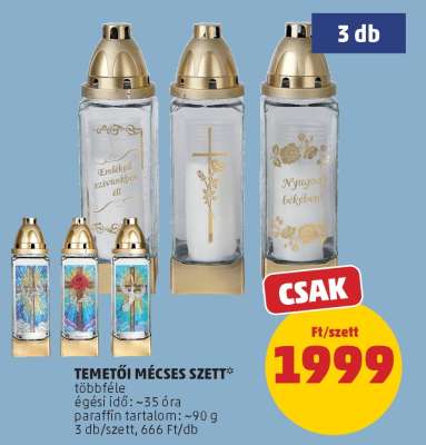 Temetői mécses szett