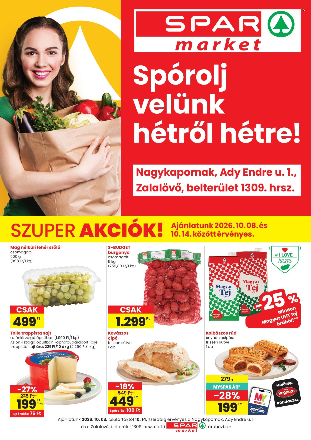 SPAR market akciós újságok - 2026.10.08 - 2026.10.14. Oldal 1