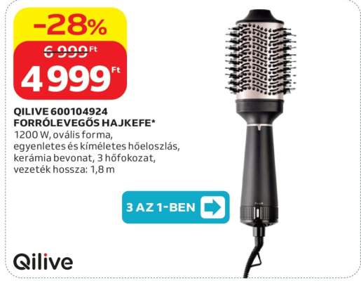 QILIVE 600104924 FORRÓLEVEGŐS HAJKEFE