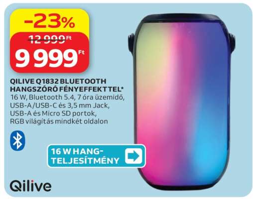 QILIVE Q1832 BLUETOOTH HANGSZÓRÓ FÉNYEFFEKTEL