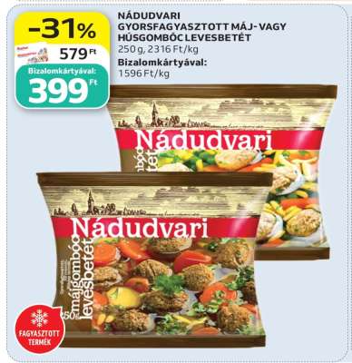 NÁDUVARI GYORSFAGYASZTOTT MÁJ- VAGY HÚSGOMBÓC LEVESBETÉT