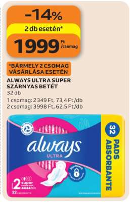 ALWAYS ULTRA SUPER SZÁRNYAS BETÉT