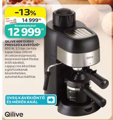 QILIVE 600153053 PRESSZÓ KÁVÉFŐZŐ