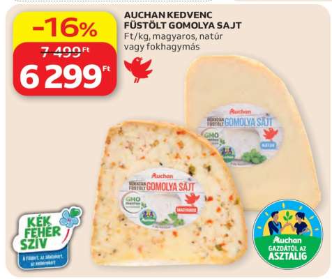 AUCHAN KEDVENC FÜSTÖLT GOMOLYA SAJT