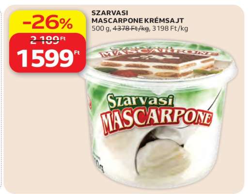 Szarvasi Mascarpone Krémsajt