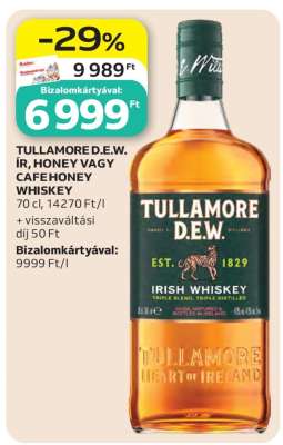 TULLAMORE D.E.W. ÍR, HONEY VAGY CAFE HONEY WHISKEY