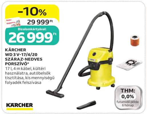 KÄRCHER WD 3 V-17/4/20 SZÁRAZ-NEDVES PORSZÍVÓ