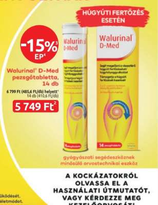 Walurinal D-Med pezsgőtabletta, 14 db