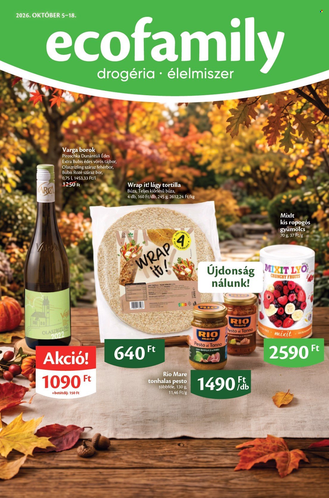 EcoFamily akciós újságok - 2026.10.05 - 2026.10.18. Oldal 1