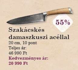 Szakácskés damaszkuszi acéllal