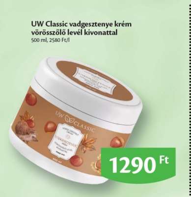 UW Classic vadgesztenye krém vörösszőlő levél kivonattal