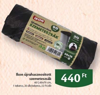 Ikon újrahasznosított szemeteszsák