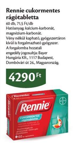 Rennie cukormentes rágótabletta