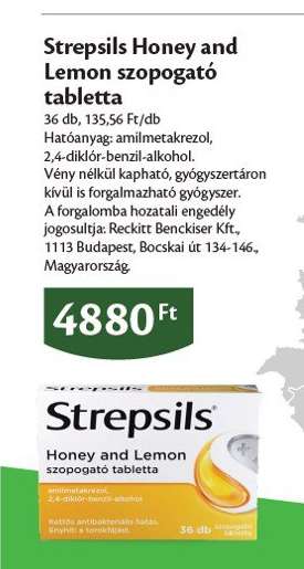 Strepsils Honey and Lemon szopogató tabletta