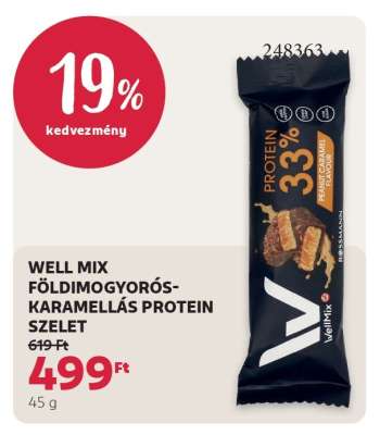 WELL MIX FÖLDIMOGYORÓS-KARAMELLÁS PROTEIN SZELET