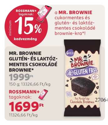 MR. BROWNIE GLUTÉN- ÉS LAKTÓZMENTES CSOKOLÁDÉ BROWNIE
