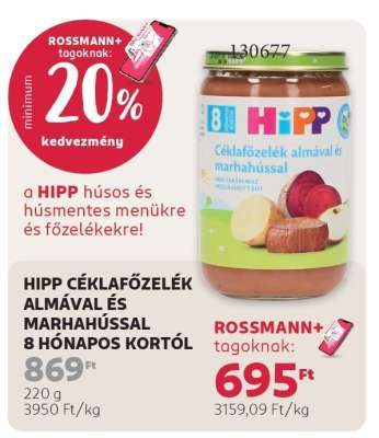 HIPP CÉKLAFŐZELÉK ALMÁVAL ÉS MARHAHÚSSAL 8 HÓNAPOS KORTÓL