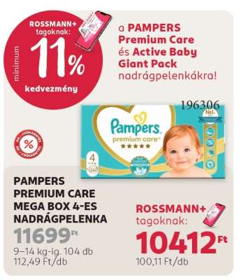 PAMPERS PREMIUM CARE MEGA BOX 4-ES NADRÁGPELENKA