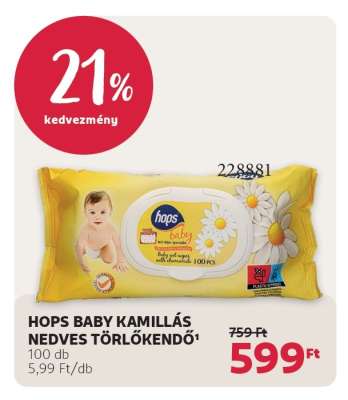 HOPS BABY KAMILLÁS NEDVES TÖRLŐKENDŐ