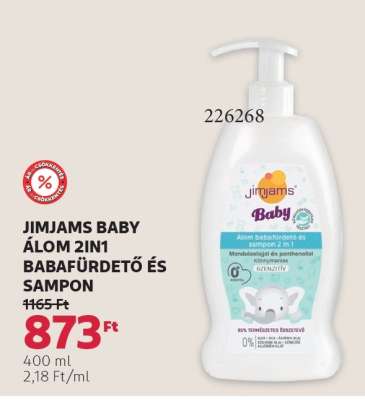 JIMJAMS BABY ÁLOM 2IN1 BABAFÜRDETŐ ÉS SAMPON