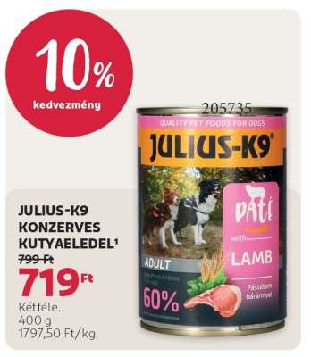 JULIUS-K9 KONZERVES KUTYAELEDEL