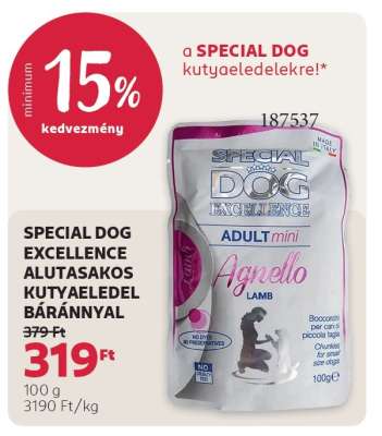 SPECIAL DOG EXCELLENCE ALUTASAKOS KUTYAELEDEL BÁRÁNNYAL