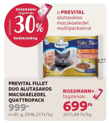 PREVITAL FILLET DUO ALUTASAKOS MACSKAELEDEL QUATTROPACK