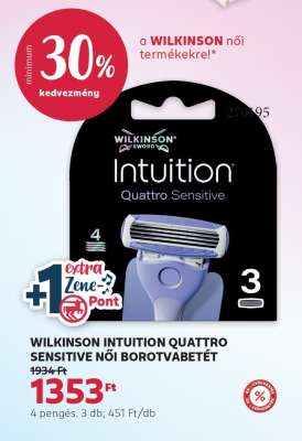 WILKINSON INTUITION QUATTRO SENSITIVE NŐI BOROTVABETÉT