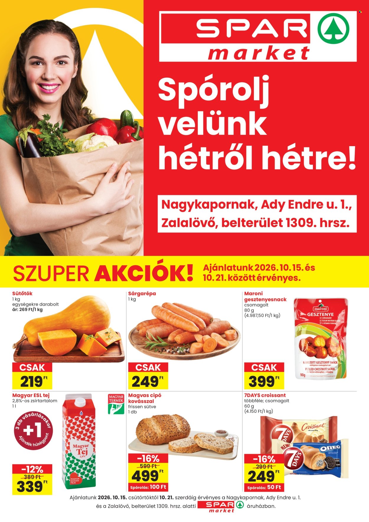 SPAR market akciós újságok - 2026.10.15 - 2026.10.21. Oldal 1