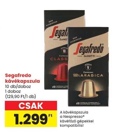 Segafredo kávékapszula