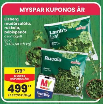 Eisberg madársaláta, rukkola, bébispenót
