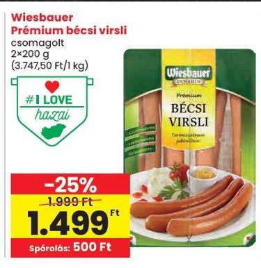 Wiesbauer Prémium bécsi virsli