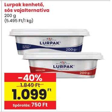 Lurpak kenhető, sós vajalternatíva