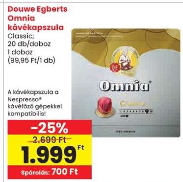 Douwe Egberts Omnia kávékapszula