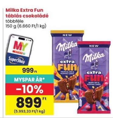 Milka Extra Fun táblás csokoládé