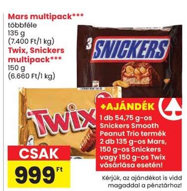 Twix, Snickers multipack