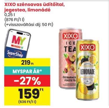 XIXO szénsavas üdítőital, jegestea, limonádé