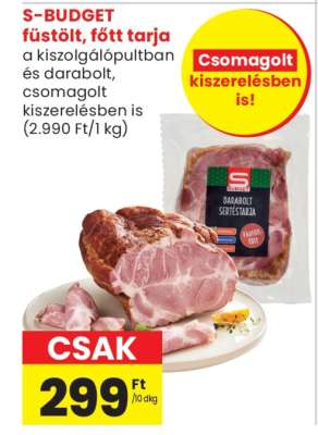 S-BUDGET füstölt, főtt tarja