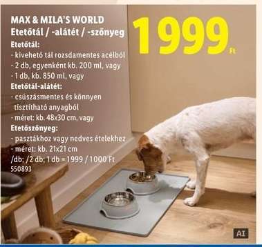 MAX & MILA’S WORLD Etetőtál / -alátét / -szőnyeg