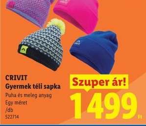 CRIVIT Gyermek téli sapka