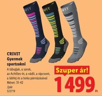 CRIVIT Gyermek sportzokni