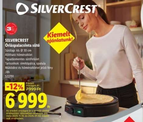 SILVERCREST Óriáspalacsinta sütő