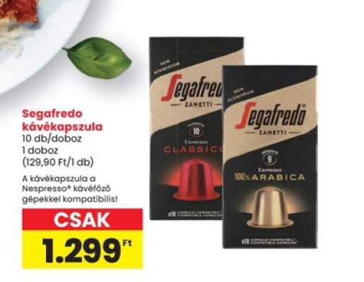 Segafredo kávékapszula
