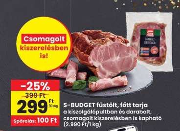 S-BUDGET füstölt, főtt tarja