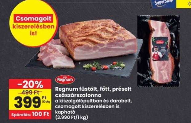 Regnum füstölt, főtt, préselt császárszalonna