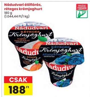 Nádudvari élőflórás, réteges krémjoghurt