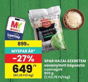 SPAR HAZAI.SZERETEM savanyított káposzta csomagolt