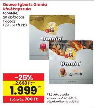 Douwe Egberts Omnia kávékapszula