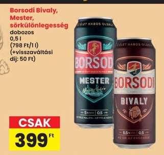 Borsodi Bivaly, Mester, sörkülönlegesség