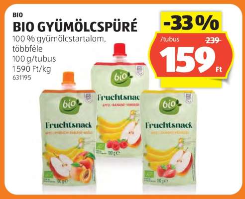 Bio gyümölcspüré